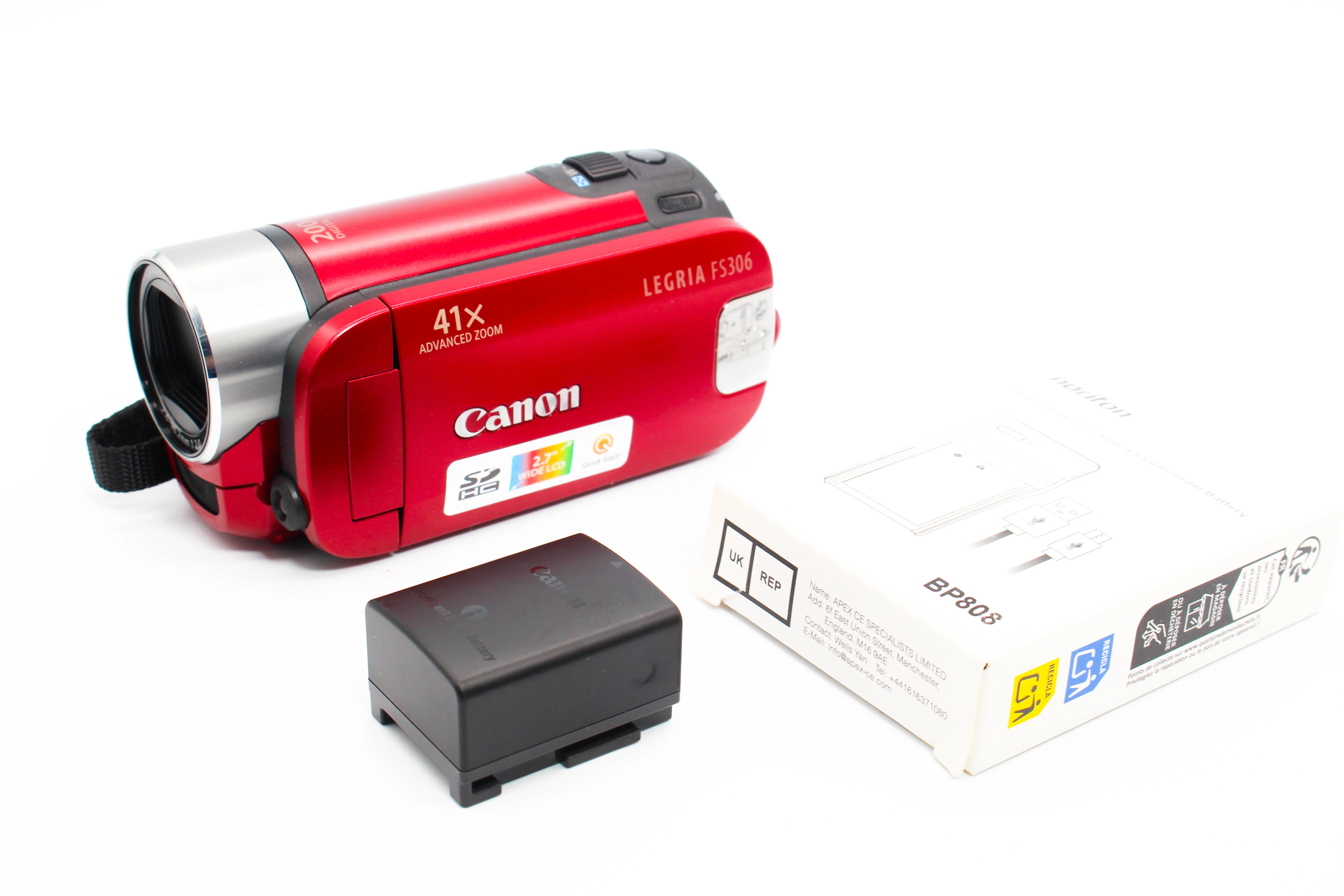 Canon Legria FS306 E HD SD Card Video Handycam Camcorder Camera - Tested Bundle Excellent - Image 2