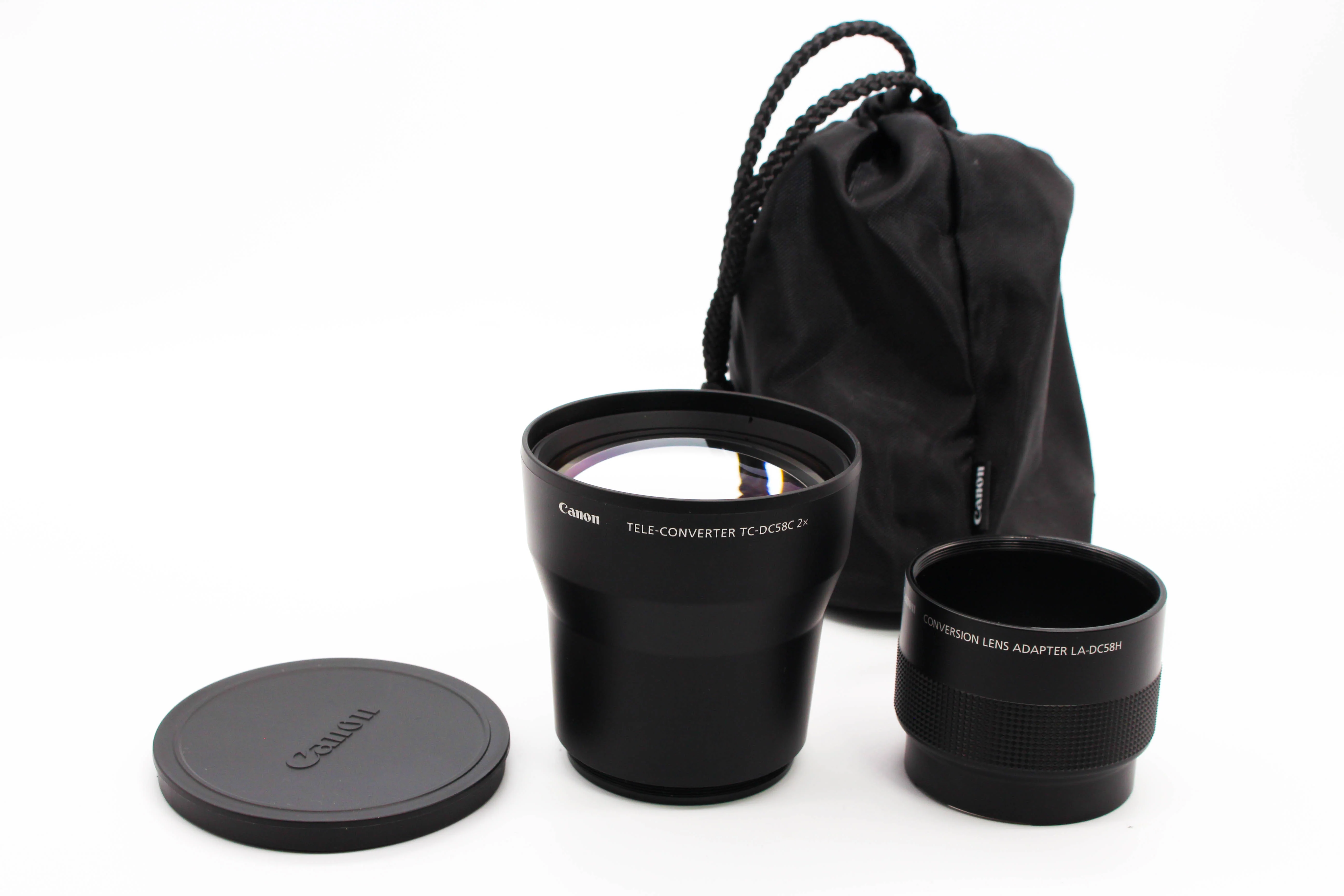 Canon TC-DC58X 2.0X 58mm Tele-Converter Lens With LA-DC58H Adapter For Camcorders Camera - Tested Excellent - Image 2