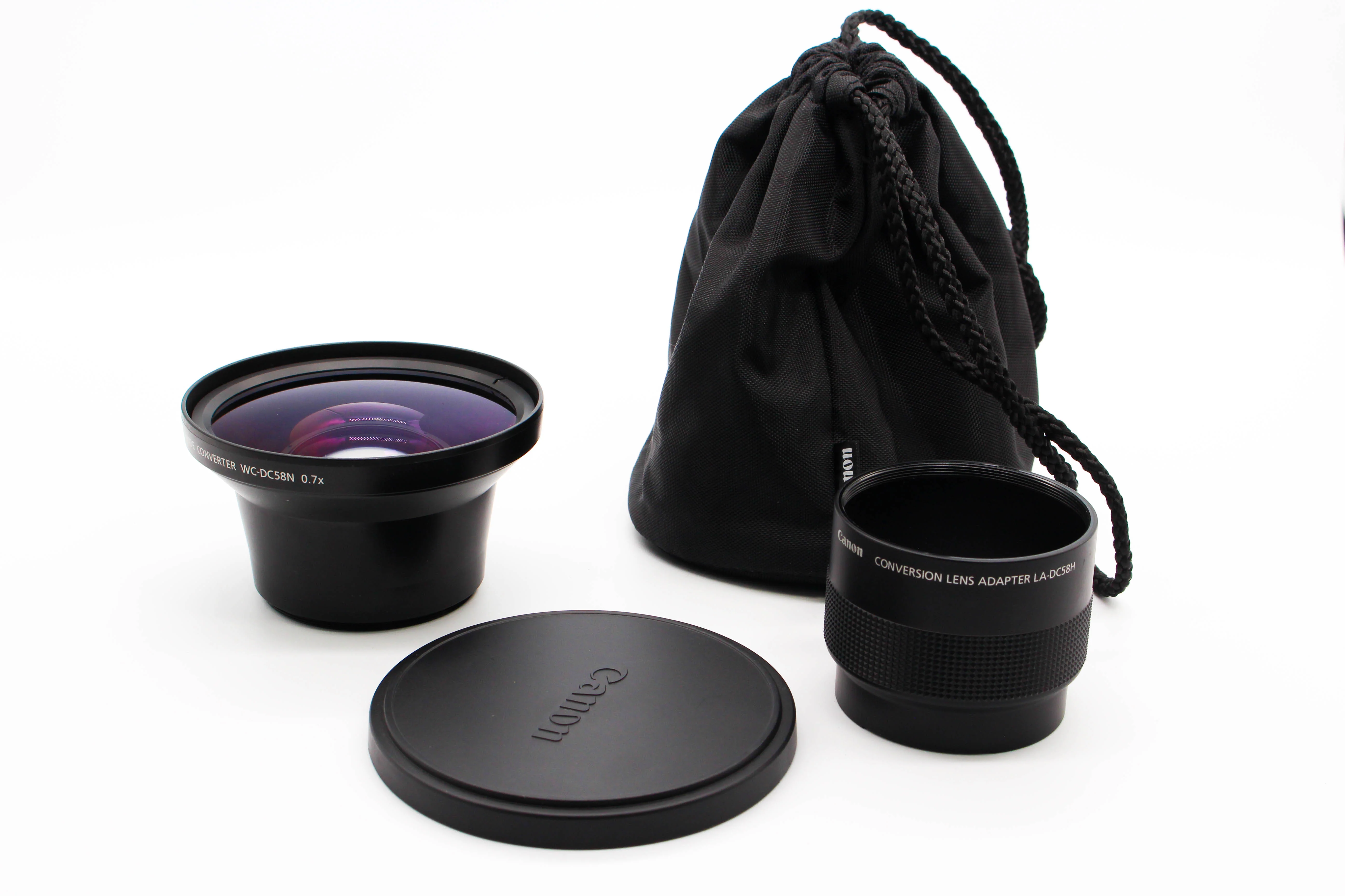 Canon WC-DC58N 0.7X 58mm Wide Converter Lens With LA-DC58H Adapter For Camcorders Camera - Tested Excellent - Image 2