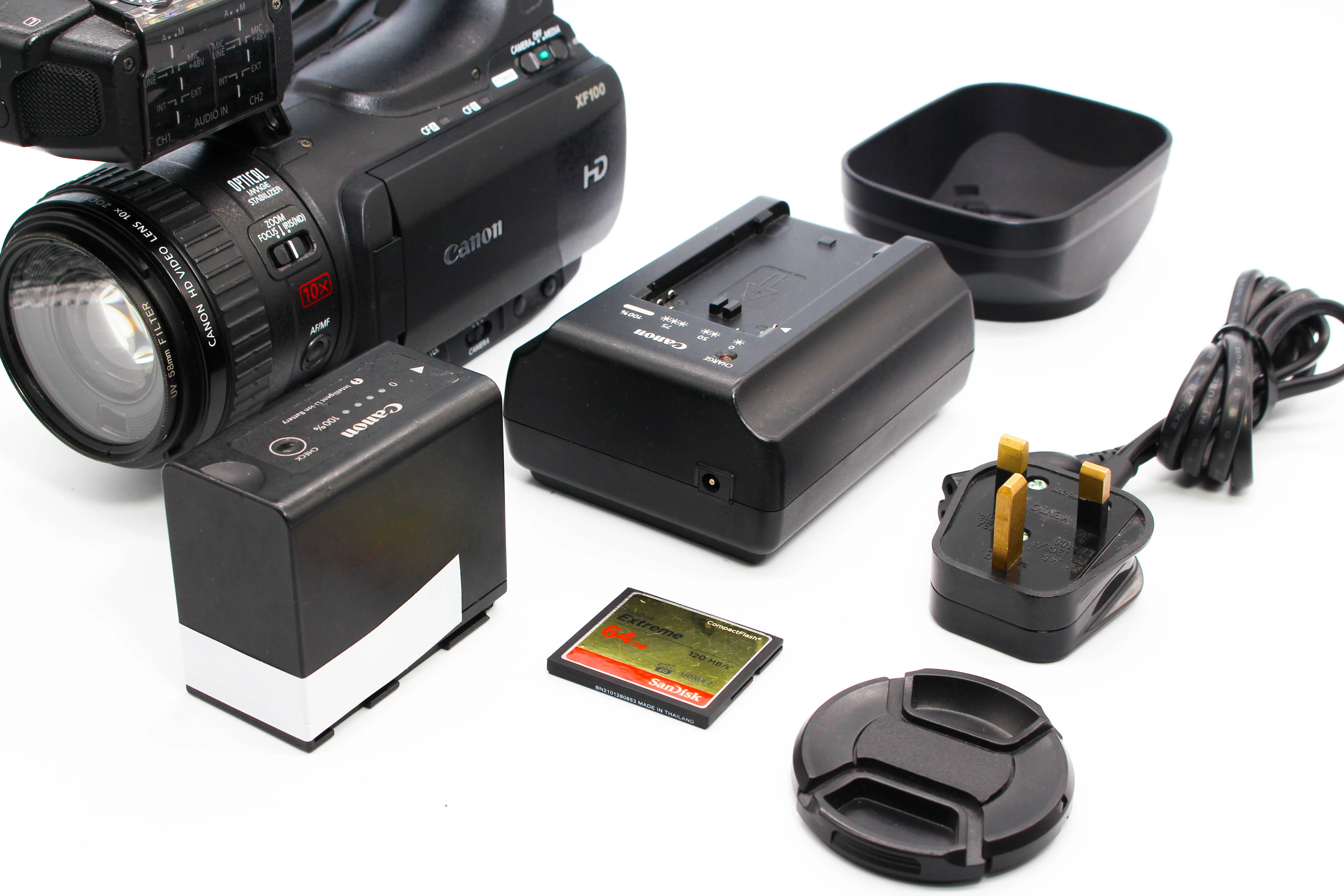 Canon XF100E Professional HD CF Card Digital Video Camcorder Camera - Tested Bundle Excellent - Image 2