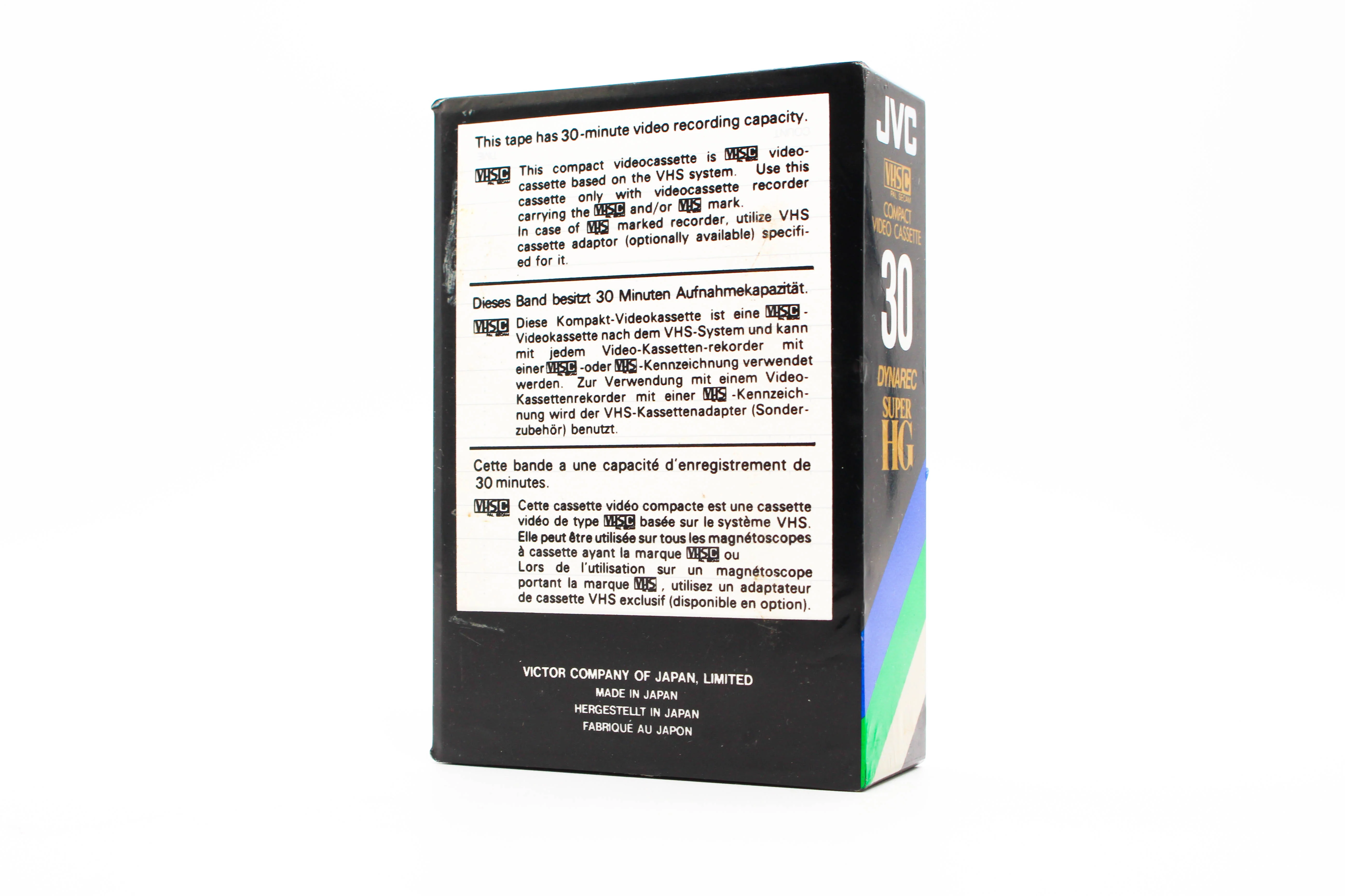 JVC EC-30 SHG VHS-C DYNAREC SUPER HG VHS Tape Compact Video Cassette - Brand New - Image 5