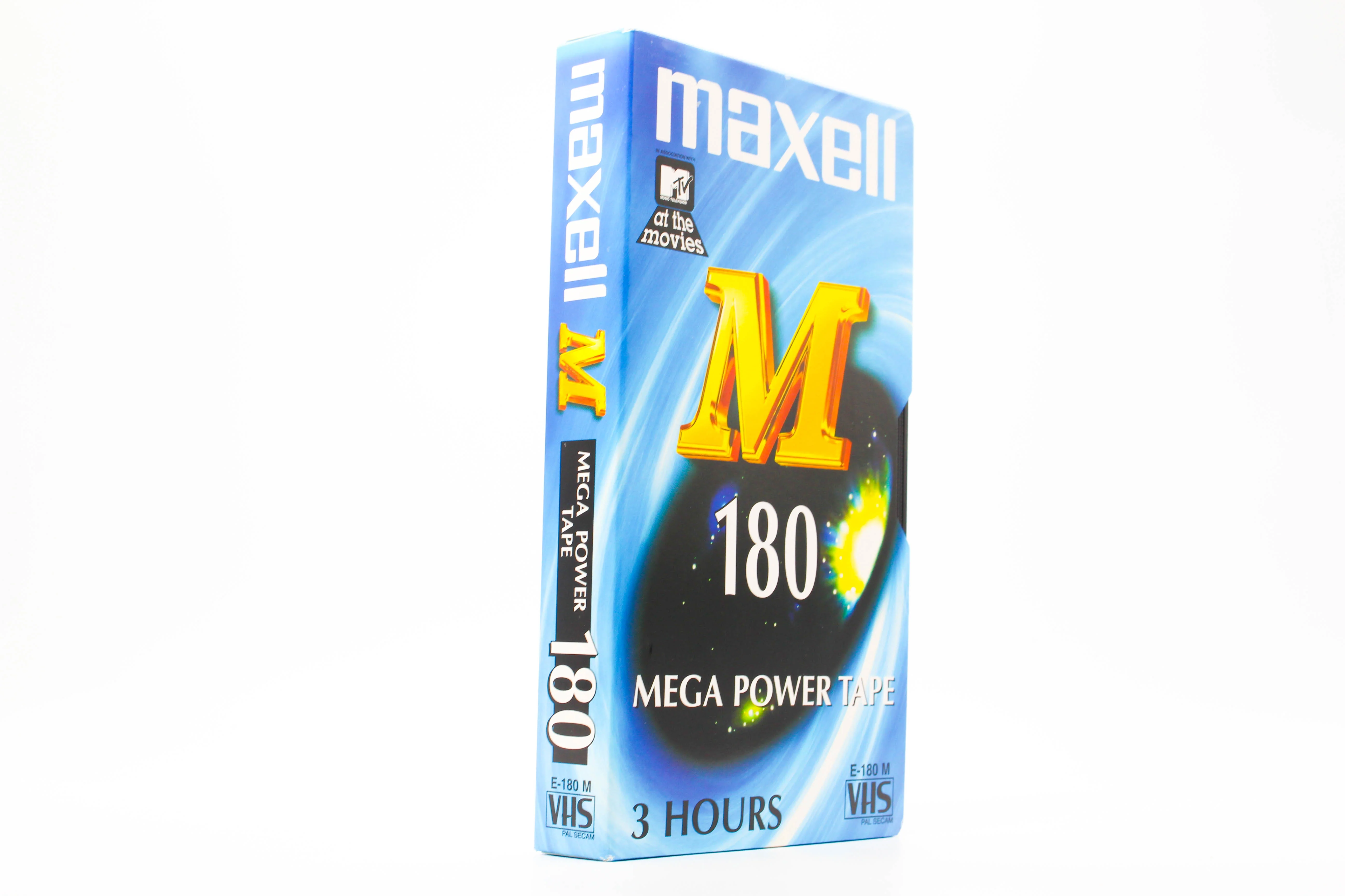 Maxell E180-M VHS Tape 3 Hour Mega Power Tape - New Sealed - Image 3