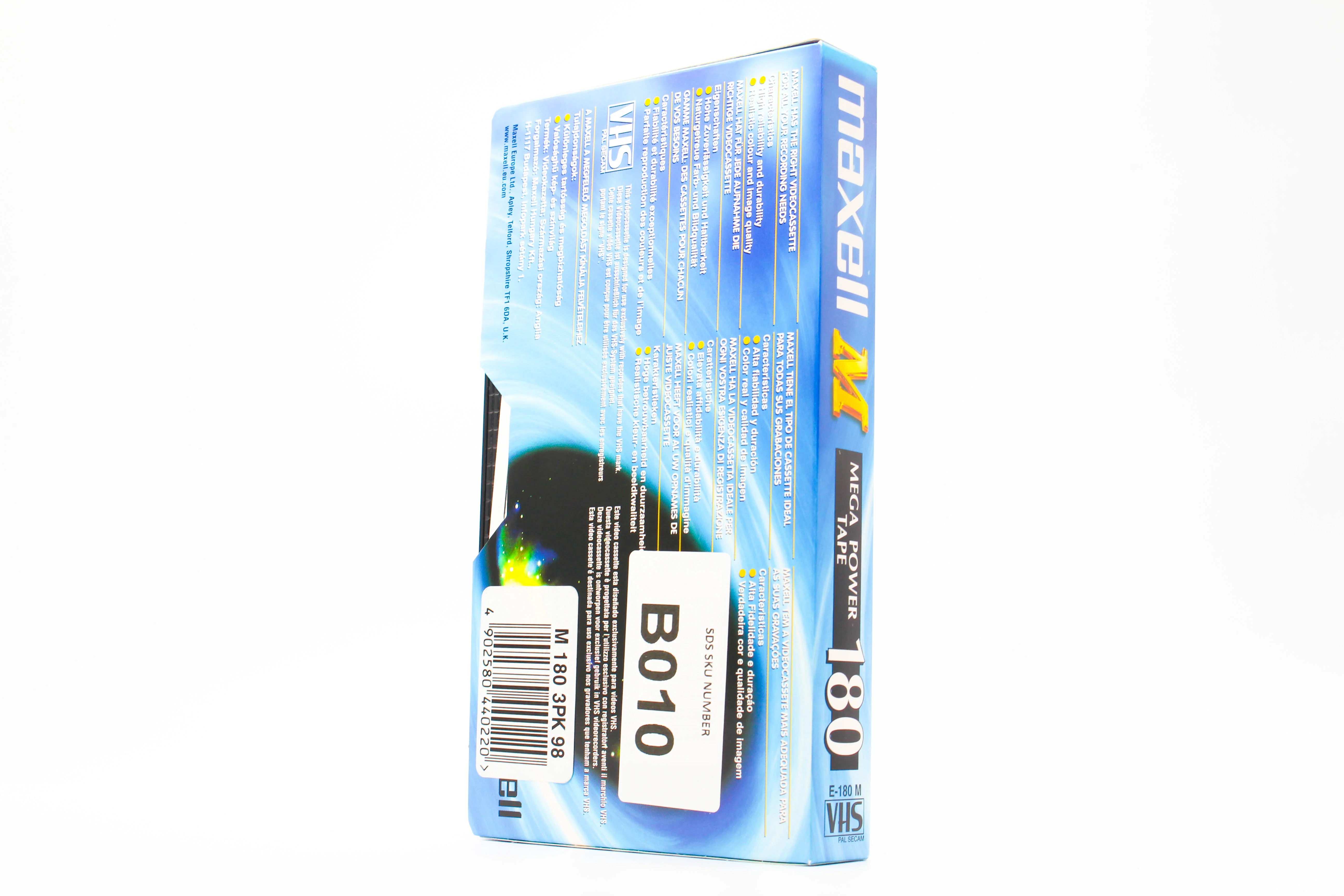 Maxell E180-M VHS Tape 3 Hour Mega Power Tape - New Sealed - Image 4