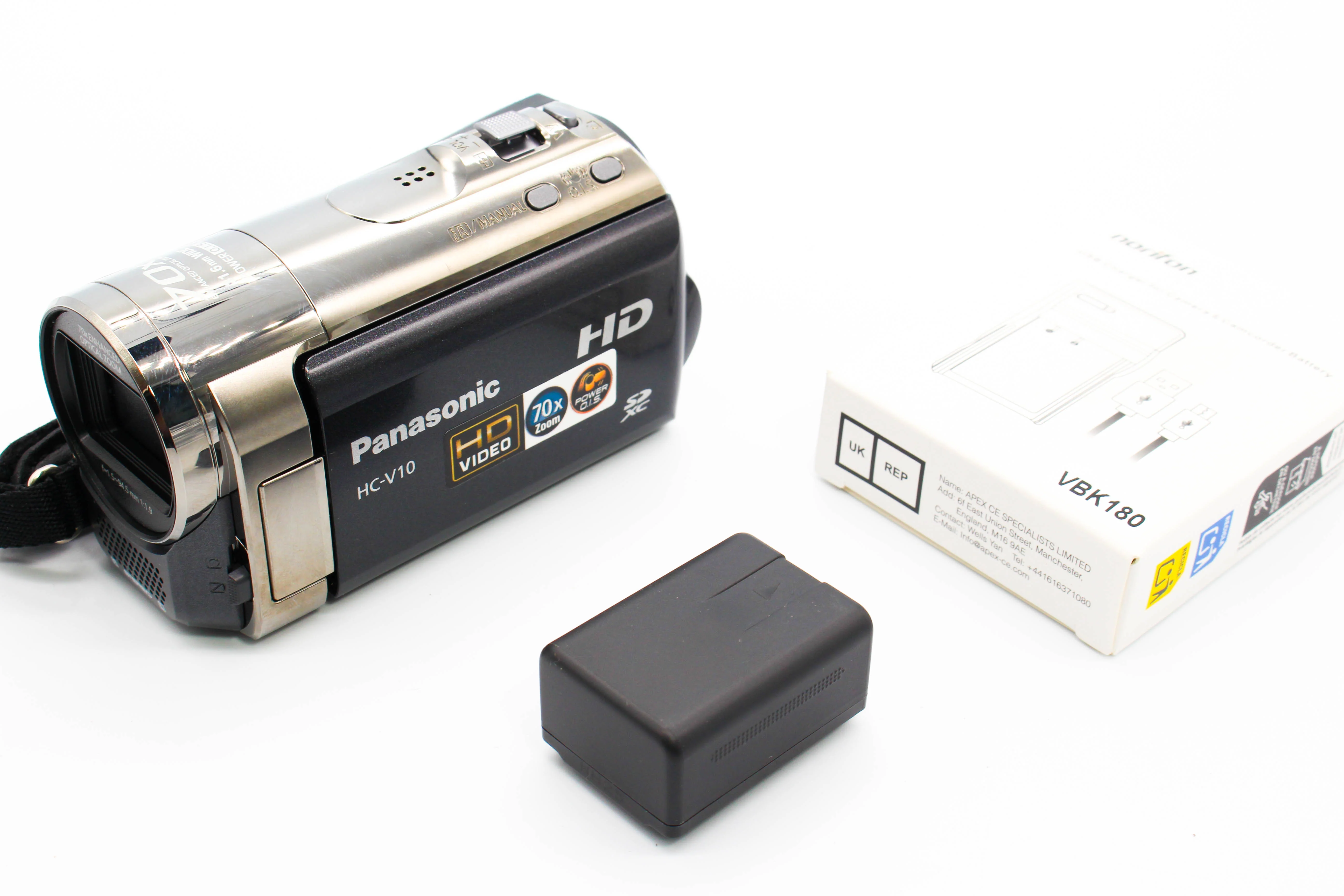 Panasonic HC-V10 HD SD Card Video Handycam Camcorder Camera - Tested Bundle Excellent - Image 2
