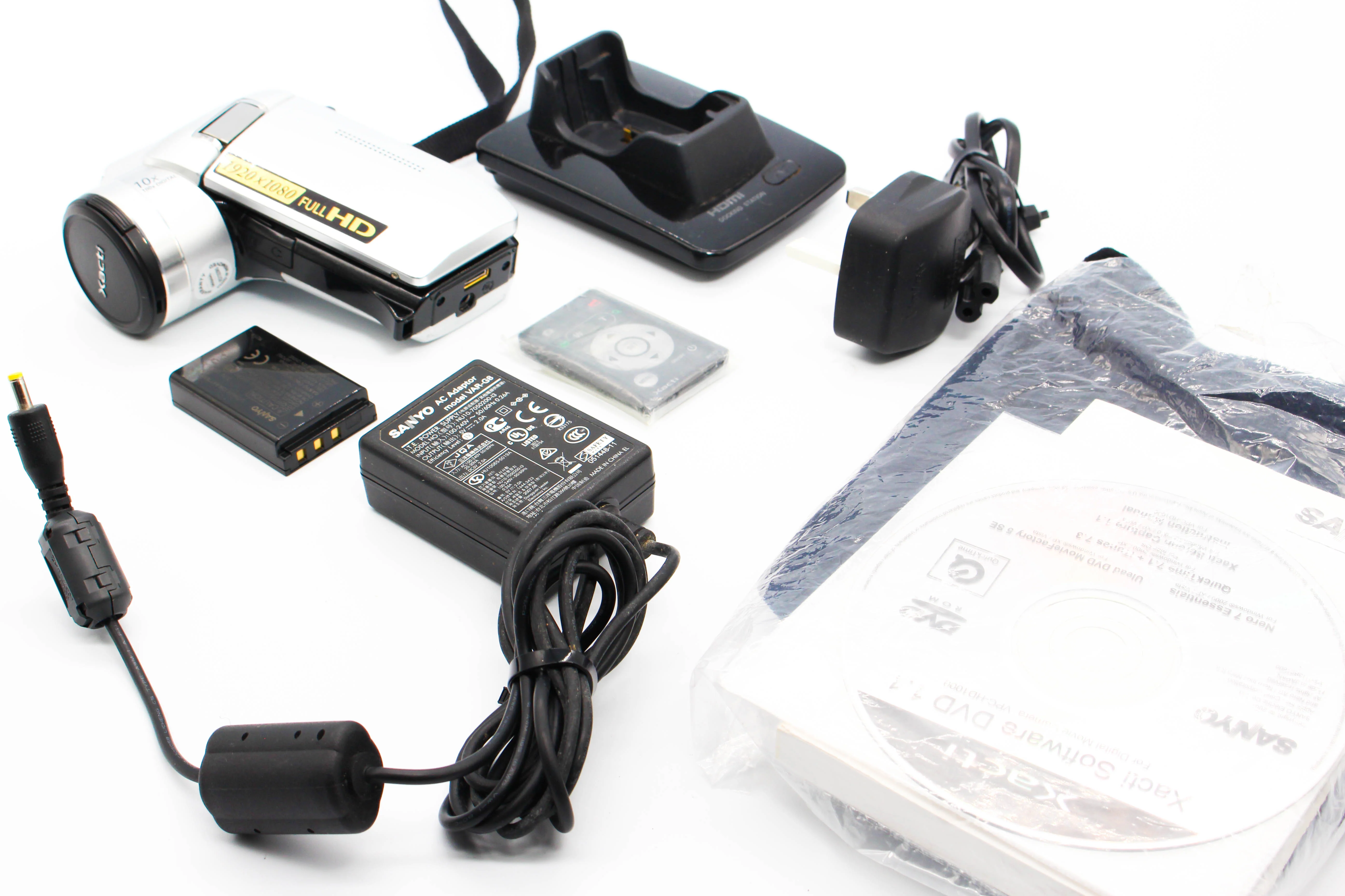 Sanyo Xacti VPC-HD1000 HD SD Card Video Handycam Camcorder Camera - Tested Bundle Excellent - Image 2