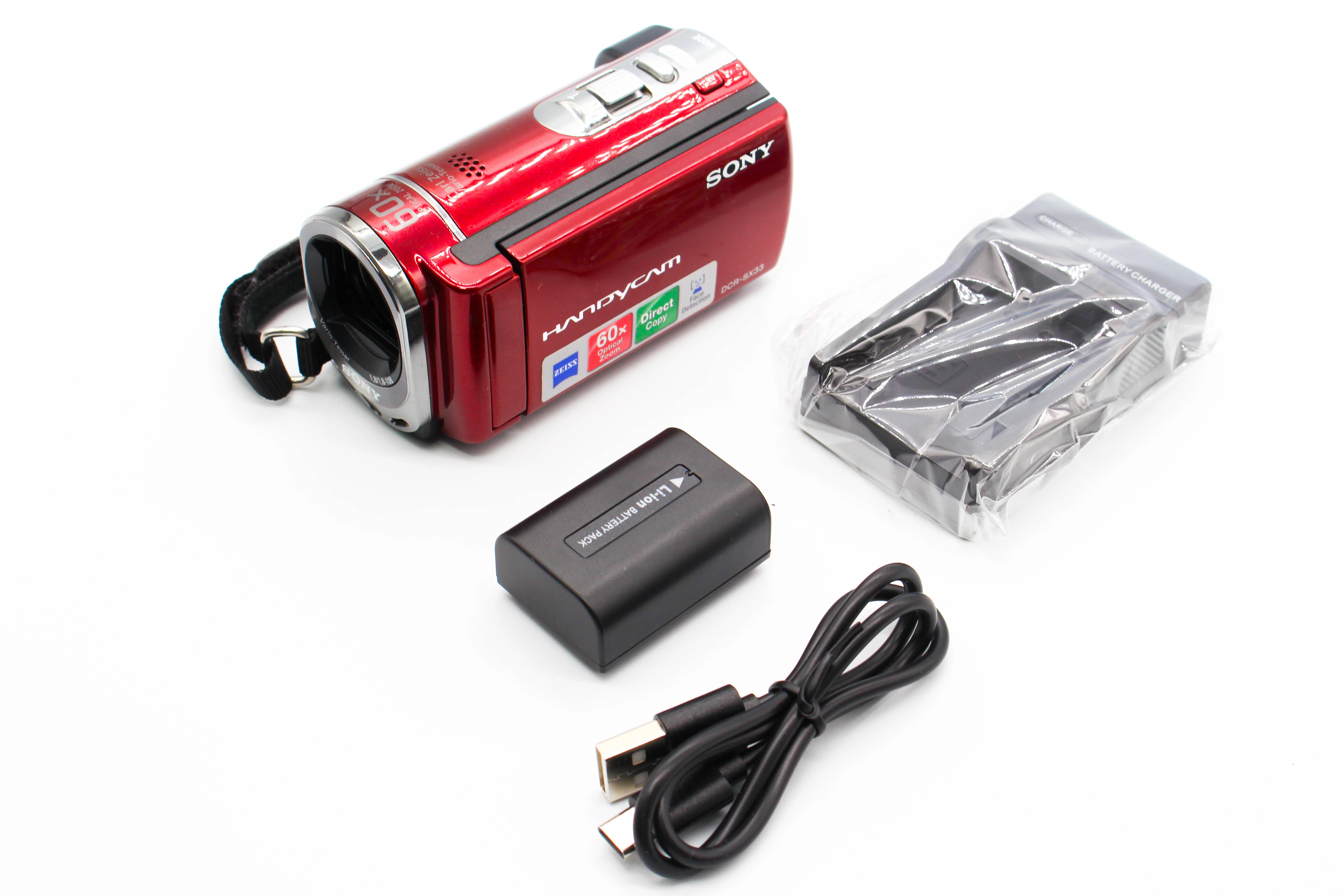 Sony DCR-SX33E SD Card HD Digital Video Handycam Camcorder Camera (Red) - Tested Bundle Excellent - Image 2