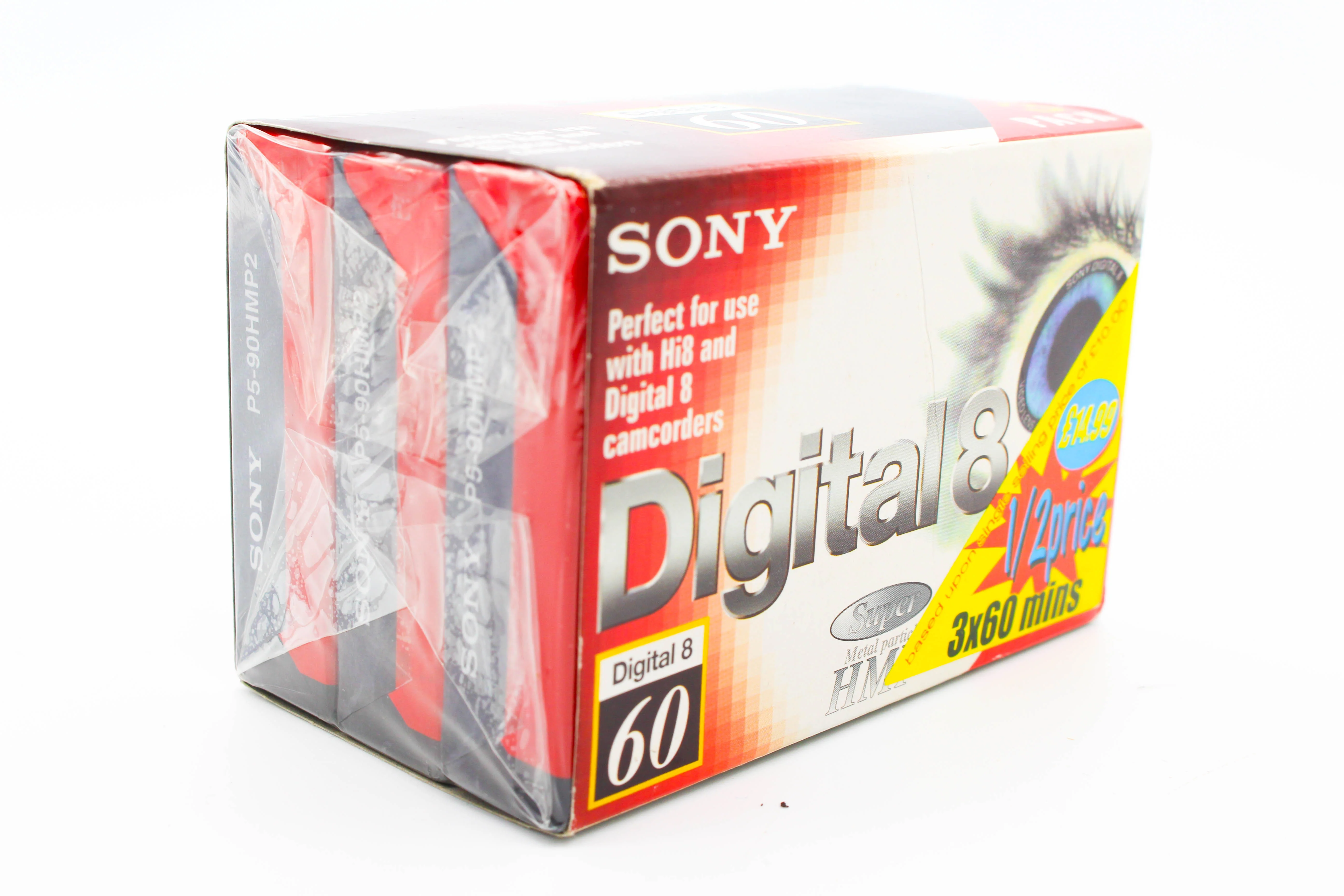 Sony Digital8 60 Minutes Hi8 90 Minutes P5-90HMP2 Super Metal Particle Digital Video Cassette Tape 3 Pack - Brand New - Image 2