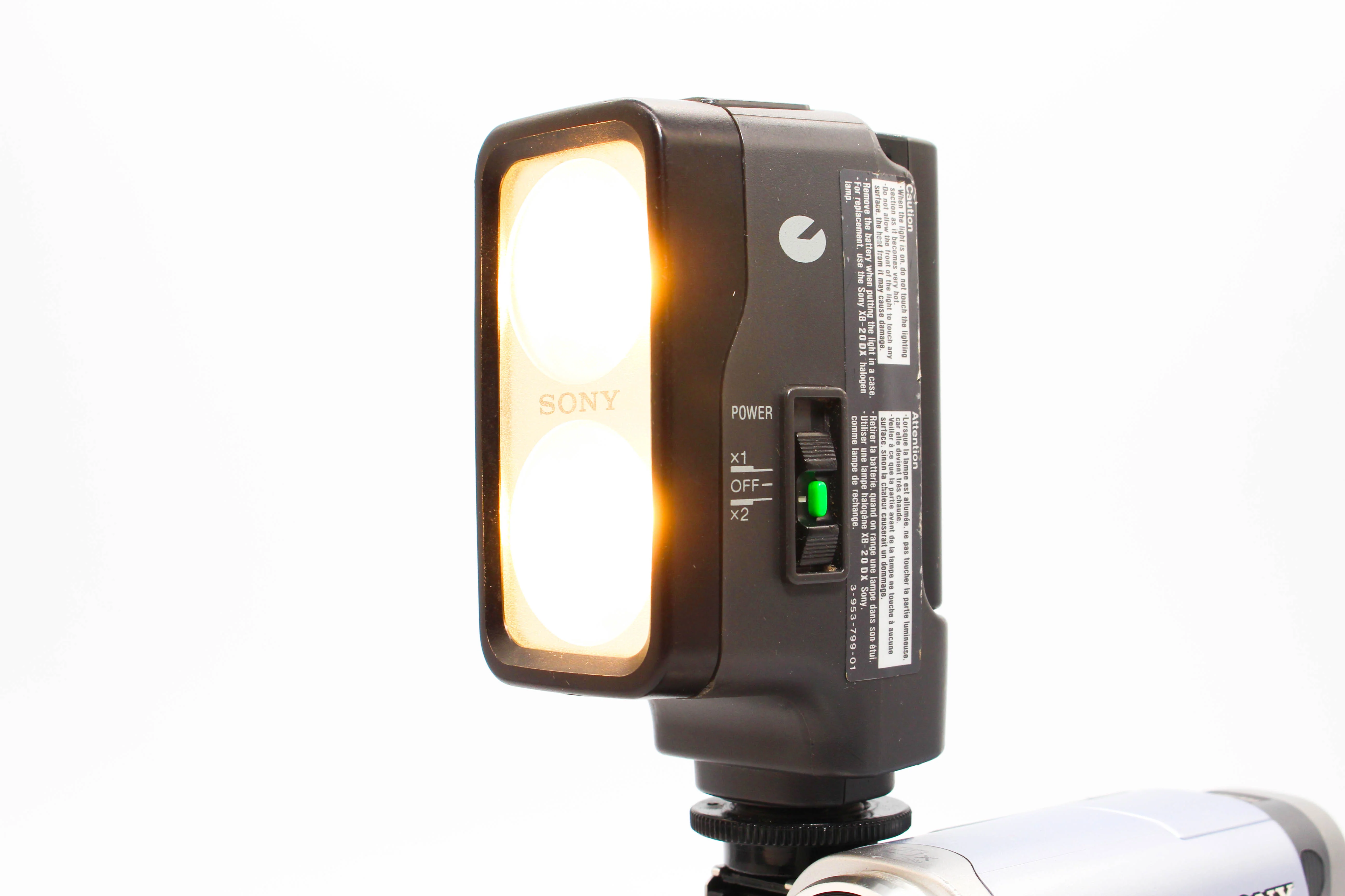Sony HVL-20DW2 Cold Shoe Light For Handycam Camcorder Camera - Tested Bundle Excellent Rare - Image 2